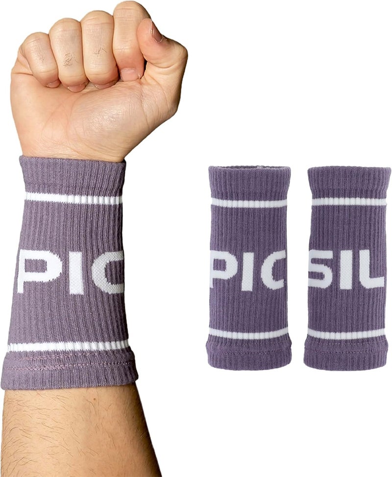 PICSIL - Cotton Sports Wristbands | Absorbent and Breathable | Ideal for Gym, Cross Training, Running and Tennis | Use with Grips | Unisex Design | - Image 1